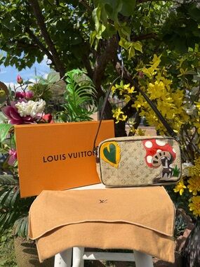 Louis Vuitton Beige Monogram Canvas Mini Shoulder Bag with Colorful Patches
